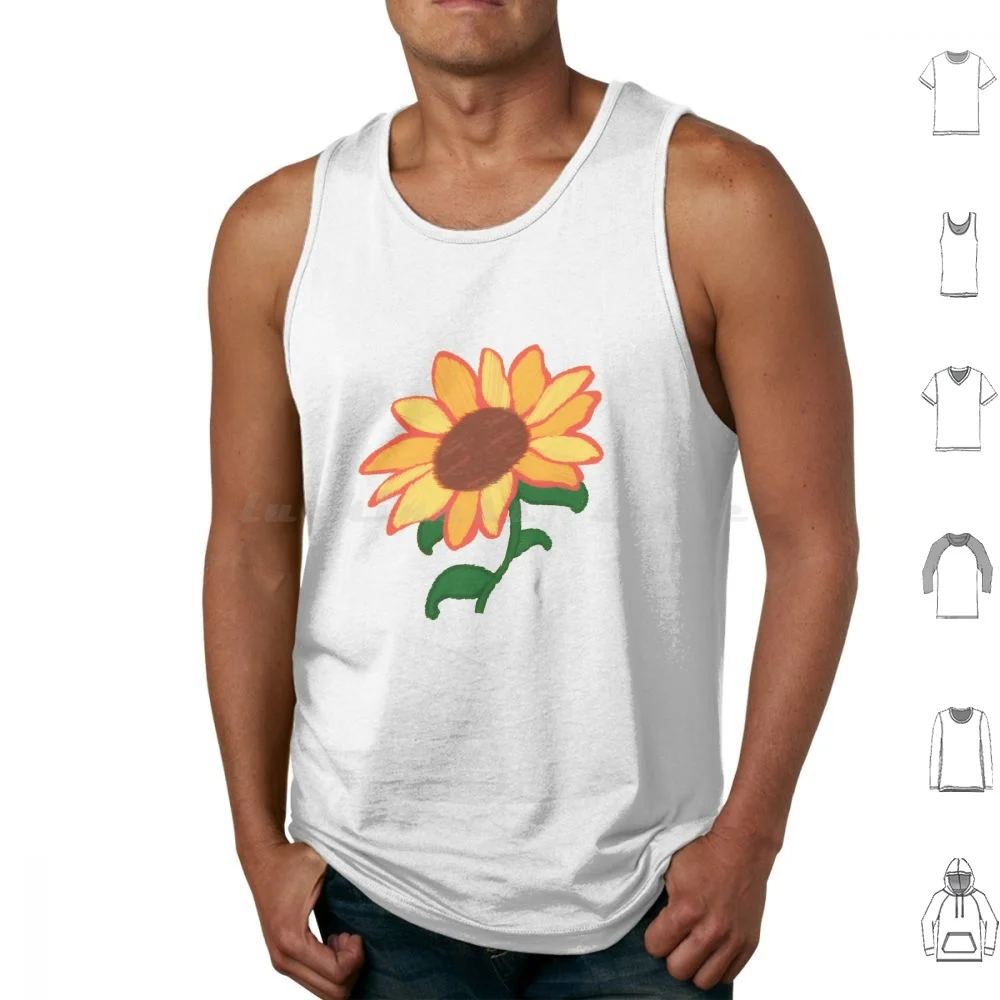 Camisetas sin mangas con estampado de flores (Wonder Egg Priority), algodón, Anime, Anime, Wep Wonder Egg, prioridad, flor, girasol