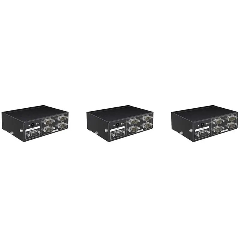Exquisite-3X MT-RS104 Active Serial RS232 Splitter 1 To 4 RS232 Bi-Direction Switcher Splitter 4 To 1 With Power Adapter-US Plug
