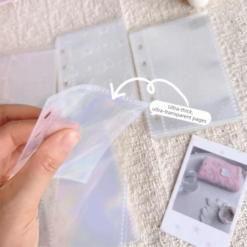 Multiple Pockets Clear Sheets Sleeve DIY Binder Photo Album Refill Pages 4 Hole 4 Ring Card Stamp Die Jewelry Storage
