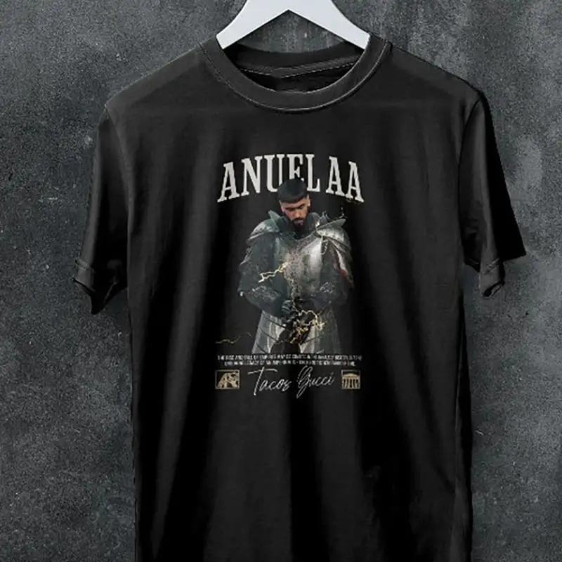 Vintage Anuel Aa Hip Hop Rap Black 100 Cotton Size S 4XL  T shirt ES050
