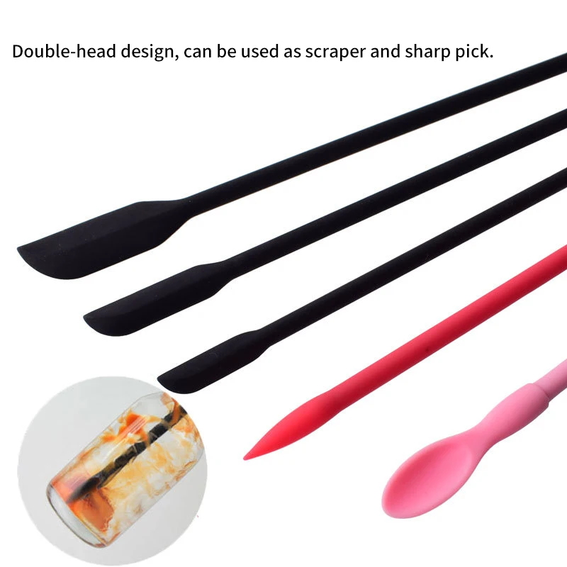 Holaroom 3PCS/6PCS Silicone Spatula Double-headed Scoop Mini Jam Scraper Cream Butter Spoon Small Tip Spatulas Kitchen Gadgets view 4