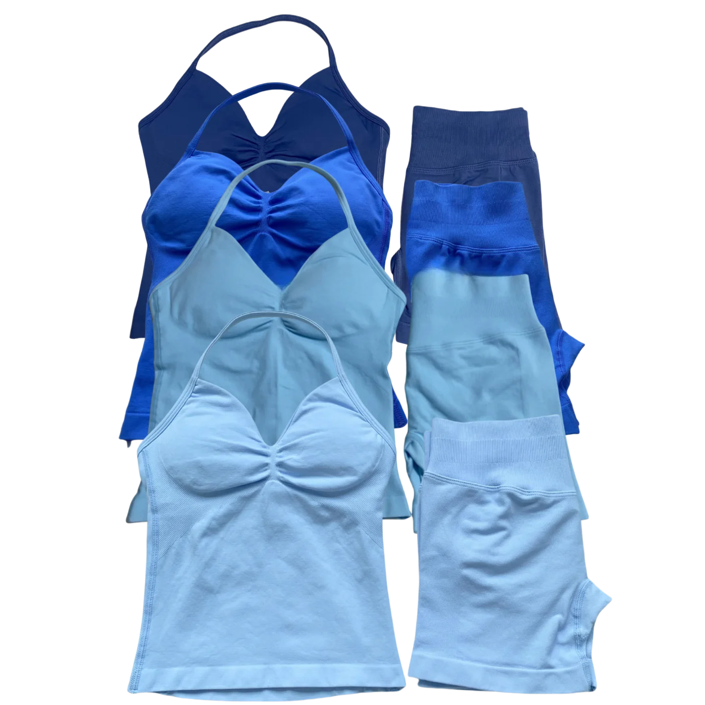 

2025 Fitness Yoga Breathable Sweat Absorbing Set Women's 2-piece Set Long Neck Halter Vest Plus Fitness Shorts Bike Set