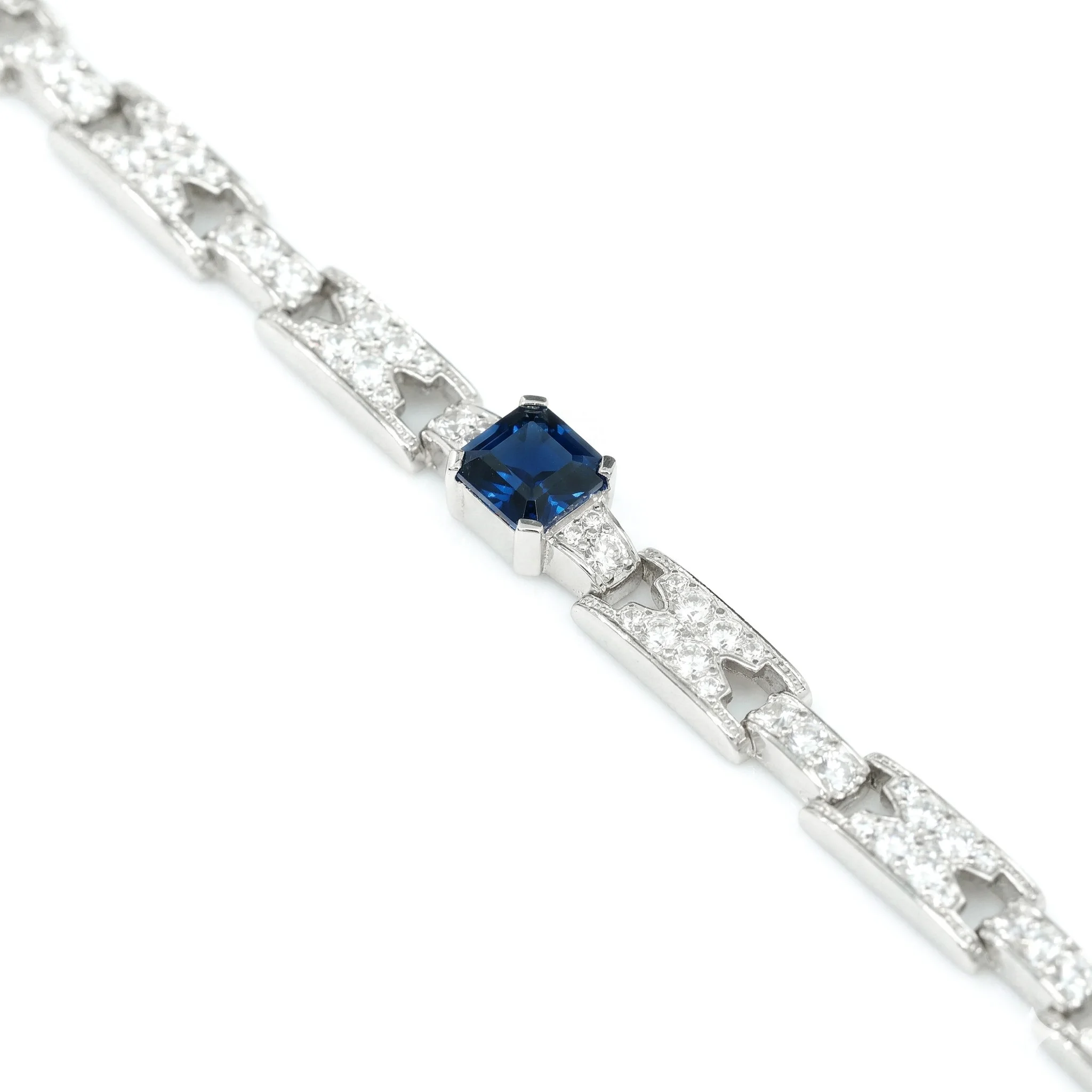 

Vintage Luxury Lab Grown Spinel Bracelet Art Deco Women's 925 Sterling Silver Fine Jewelry Anniversary Engagement Banquet Gifts