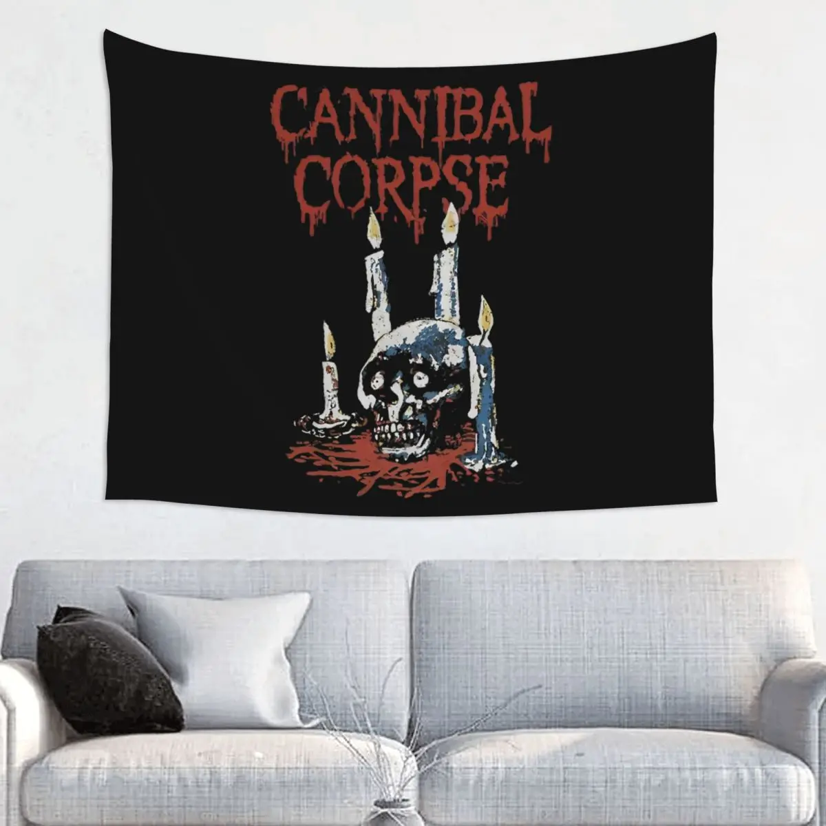 Cannibal Corpse Ritual Candles Tapestry Wall Hanging Hippie Polyester Tapestry Boho Wall Blanket Wall Decor Wall Cloth