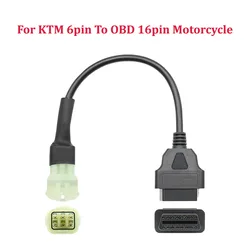 For KTM 6 PIN to OBD 16 PIN Adapter Motorcycle Connector Diagnostic Tool Adapter Cables OBD 2 Extension Cable