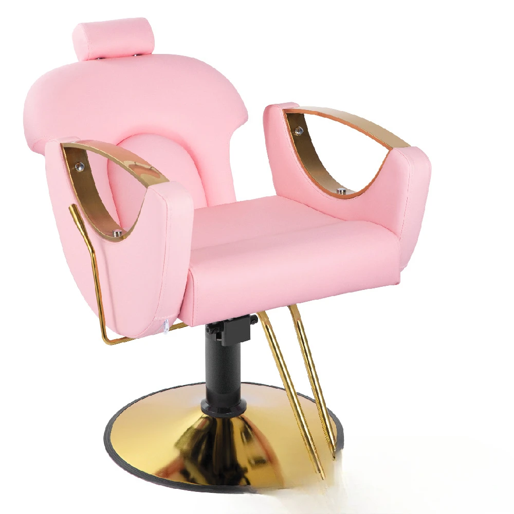 Hair salon chairs, gold beauty chairs