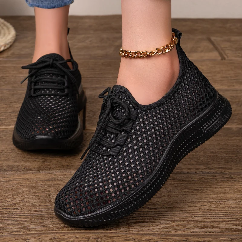 Women's Breathable Casual Shoes New Summer Single Shoe Soft Sole Comfortable and Versatile Outdoor Mesh Sports Shoes