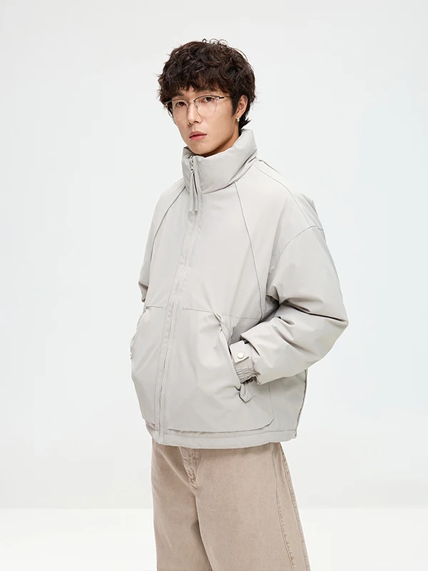 

TANGZ STUDIO Американский ретро-стиль, уличная одежда, однотонная пуховая куртка с воротником-стойкой, верхняя одежда для пар, зимняя теплая ветрозащитная куртка