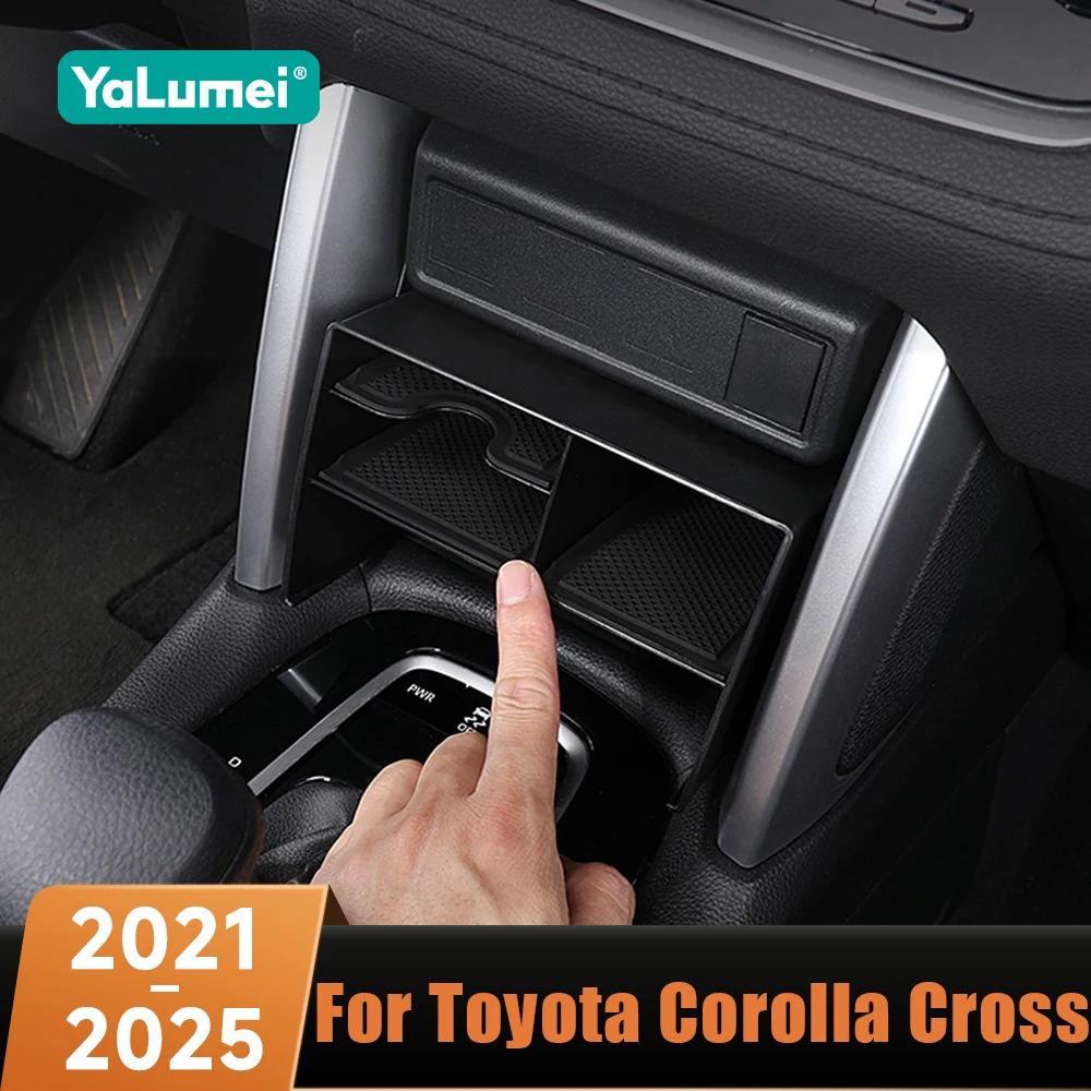 Auto Mittelkonsole Armlehne Lagerung Box Tablett Halter Organizer ABS Für Toyota Corolla Kreuz XG10 2021 2022 2023 2024 2025 Hybrid