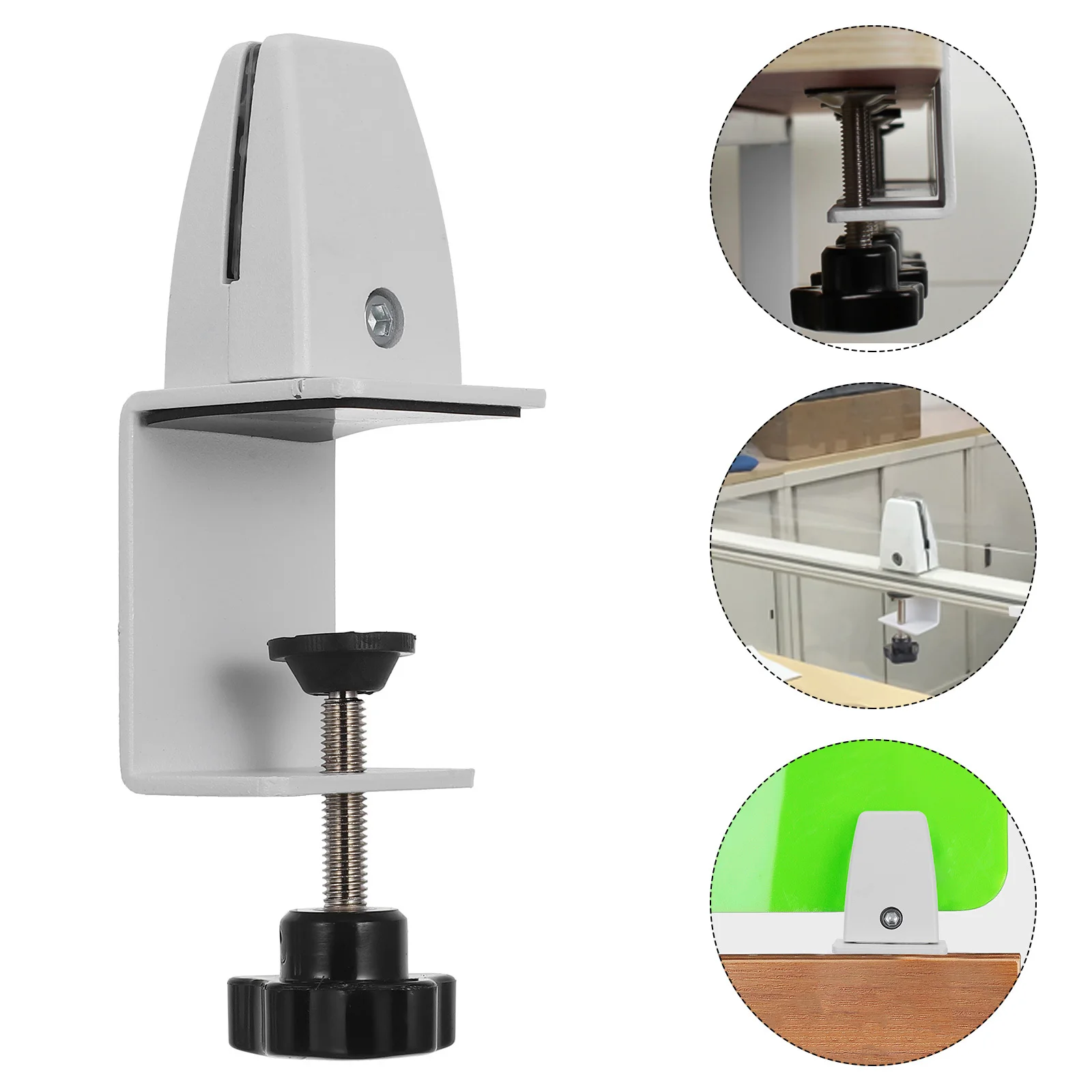 

2pcs Aluminum Alloy Desktop Divider Clip Thickened Base For Office Home Computer Room Screen Partition Clamp Tabletop Partition