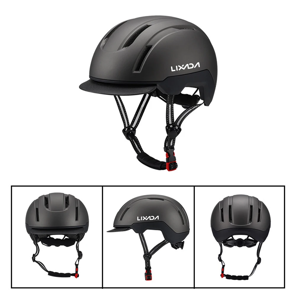 LIXADA Breathable Shockproof Bicycle Helmet 12 Ventilation Holes Hard Shell Bike Helmet Adults Black Men\'s Cycling Helmet