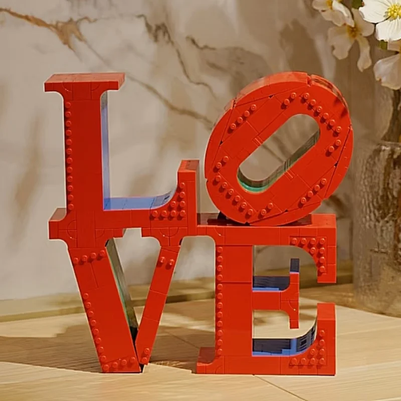 2025 جديد الإبداعية MOC 31214 الحب النحت اللبنات مجموعة 791 قطعة الفن نموذج الحرف DIY بها بنفسك سطح المكتب هدية مزخرفة لعيد الأم