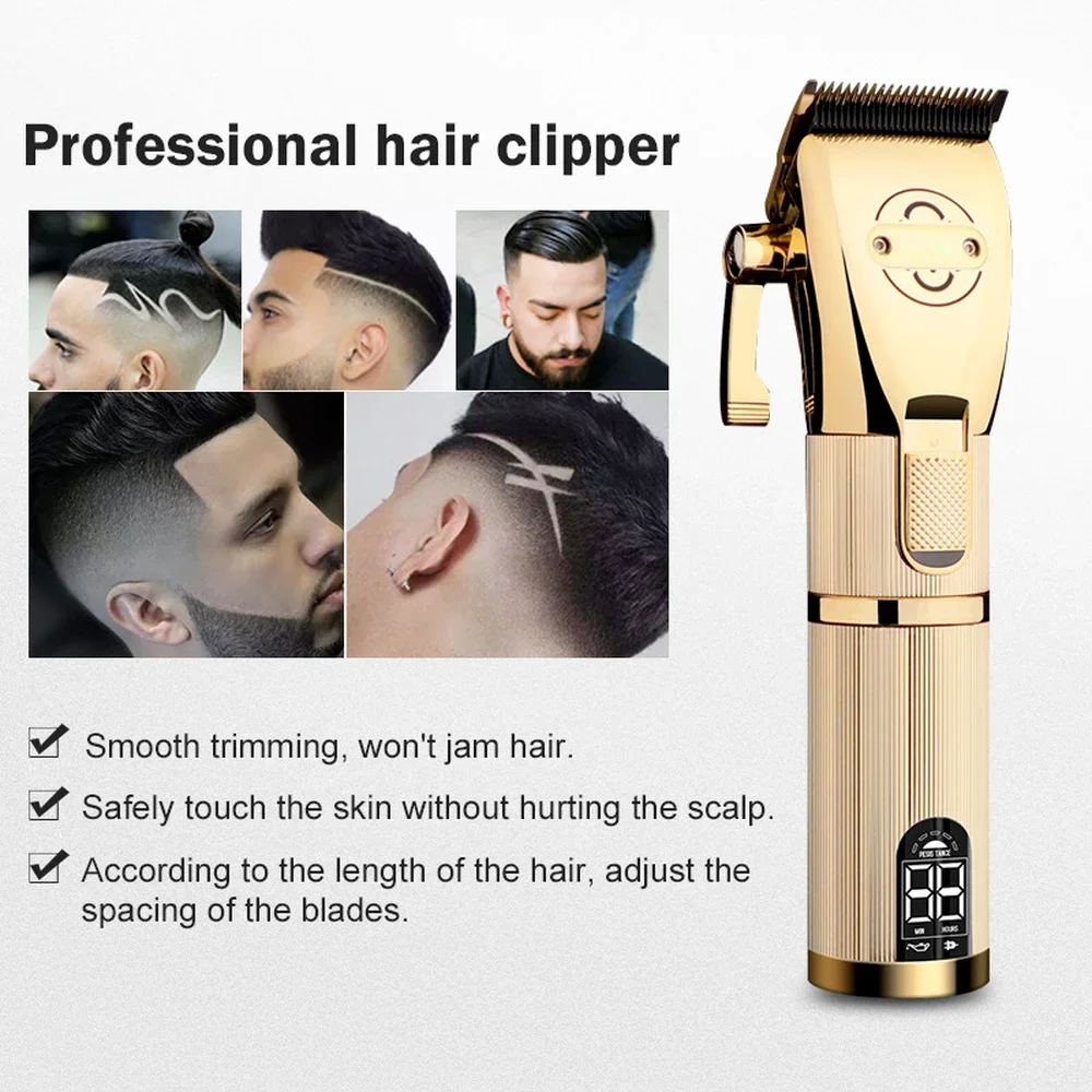 Powerful Haircut Trimmer Top Quality Barber Hair Cutting Machine Professional FADE Hair Clipper Cordless Grooming Instrument