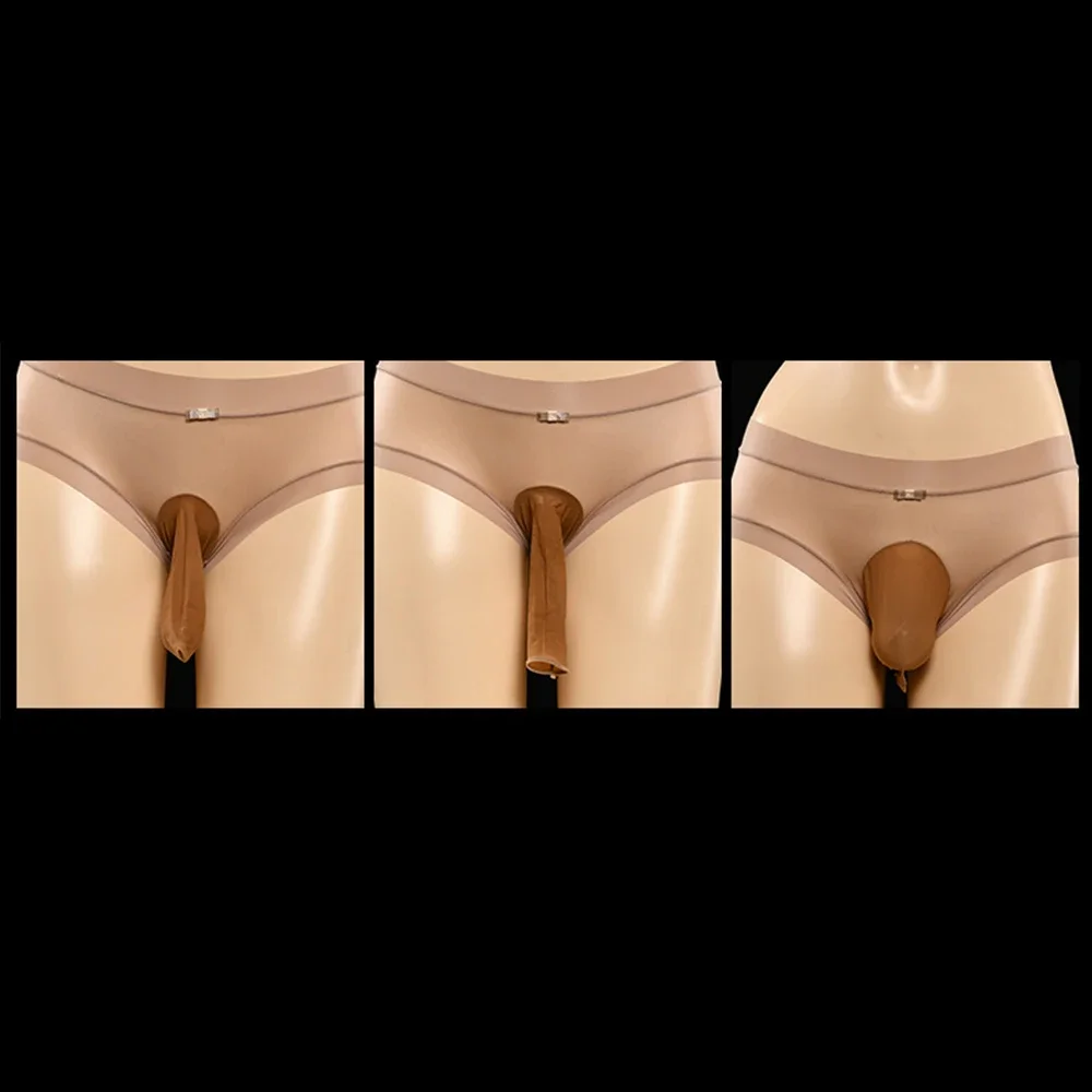 Bullet Separation Cock Cover Panties Gay Comfy Seamless Penis Pouch Underpant Crossdress Lace See Through Lingerie Underwear