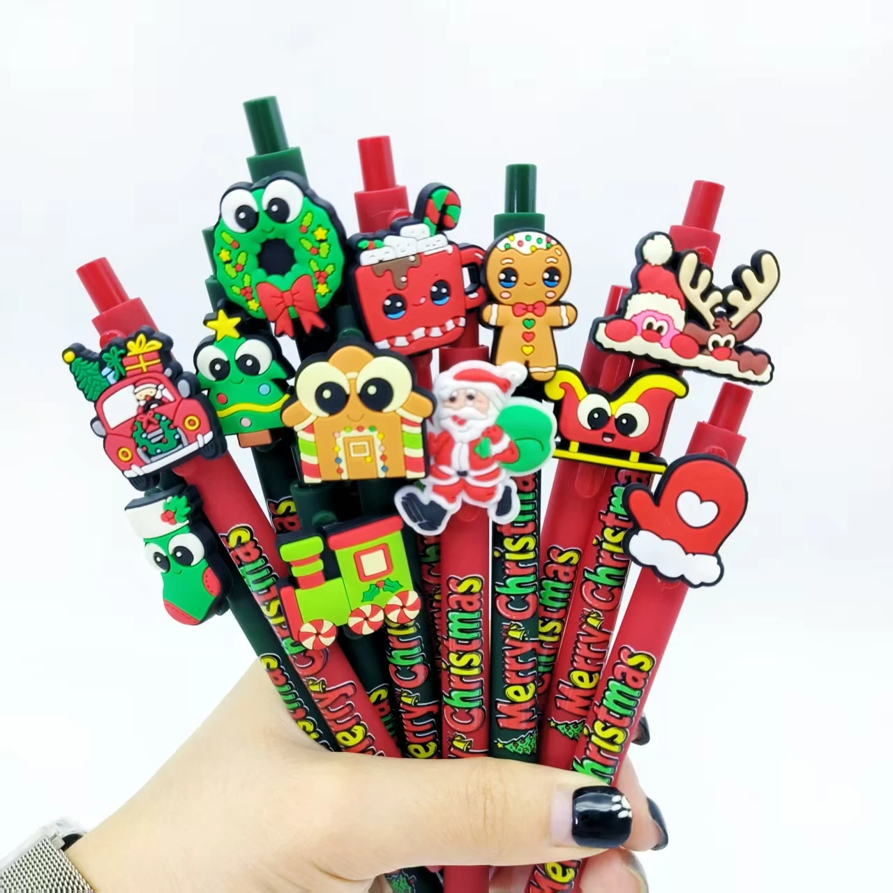 

9pcs/16pcs Christmas Carnival Prop Styling Patch Printing Pen Holiday Gift Stationery Scalable Neutral Pen