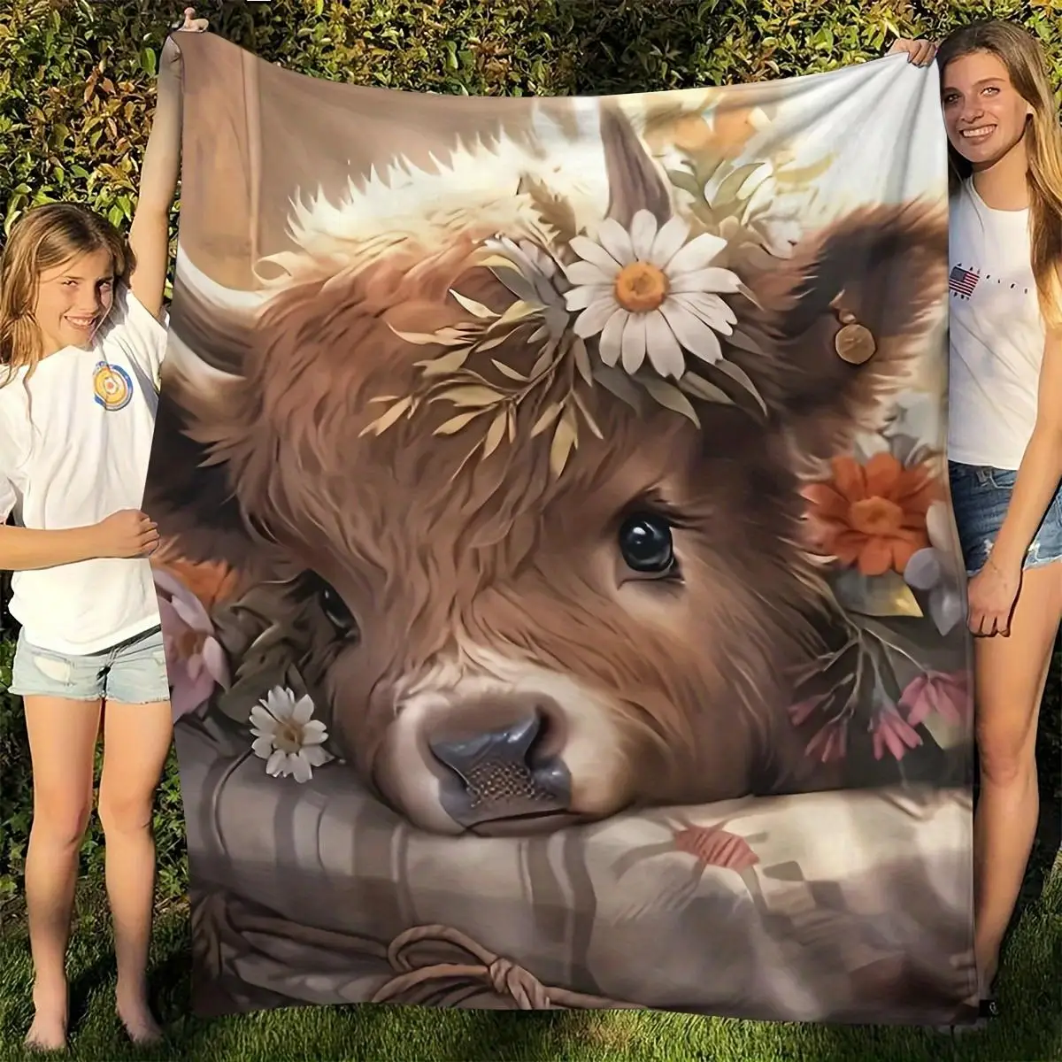 Cosy Cute Cow Print Blanket - Soft, Lightweight, Great for Bed, Camping, Living Room, Office, All-season Comfort! Duvet Blanket