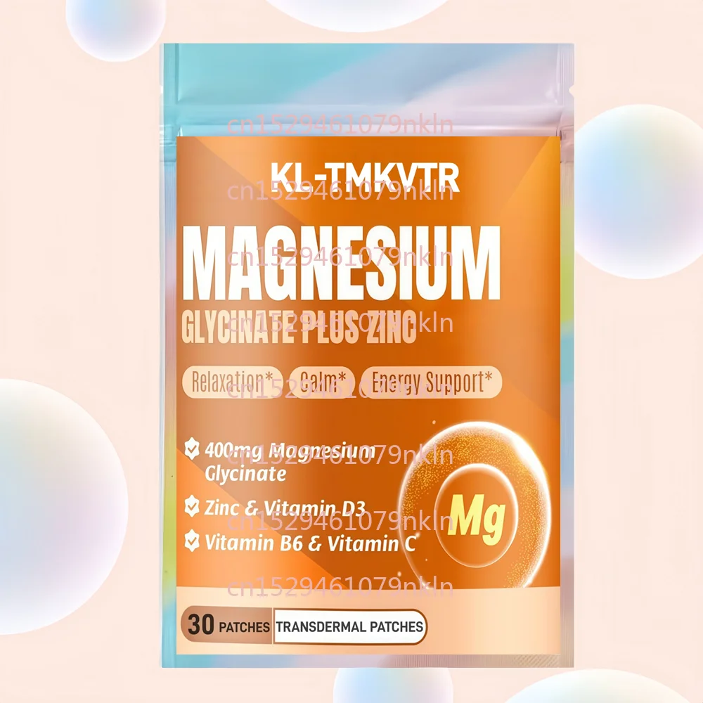 

30 Patches Magnesium Glycinate Transdermal Patches with Zinc, Vitamin B6, C, D3 for Sleep, Calm, Muscle, Energy, Heart Support