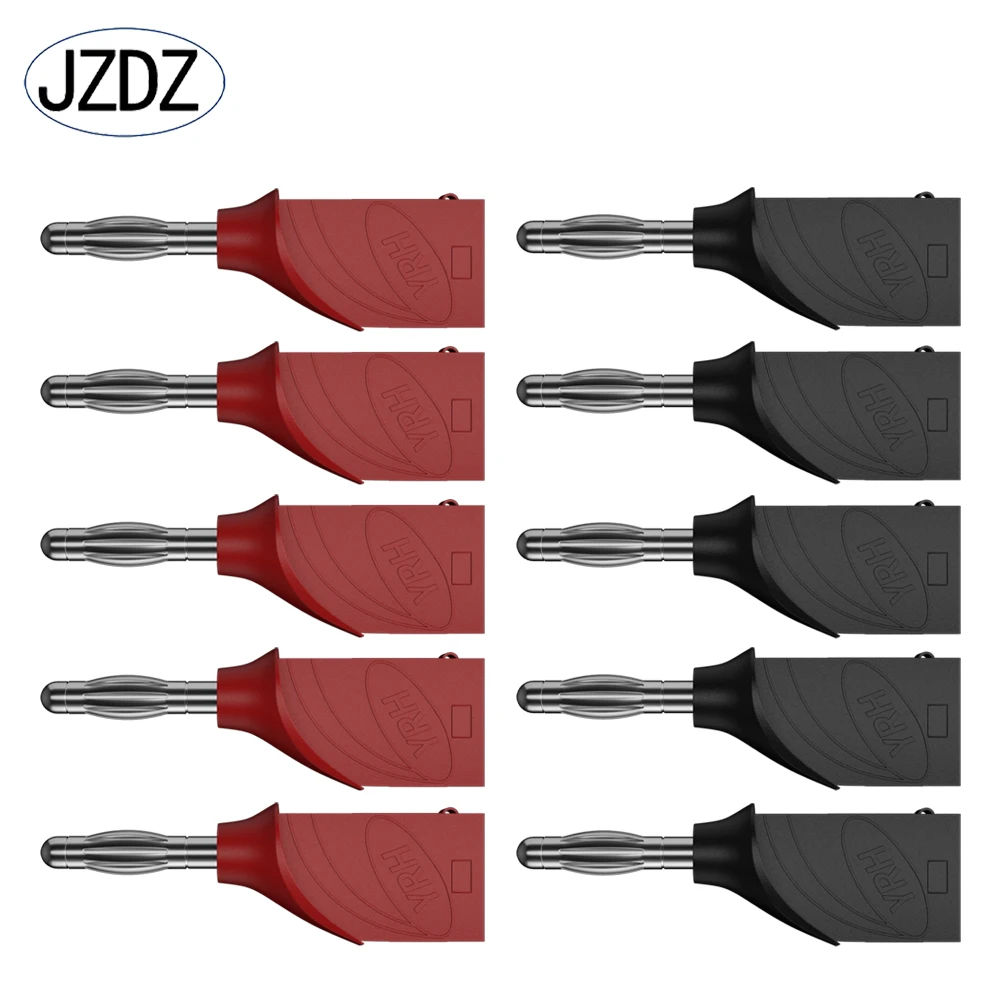 JZDZ10PCS 4MM Stackable Banana Plug Copper Nickel Plated Soldering Electrical Connector DIY Tools J.10033