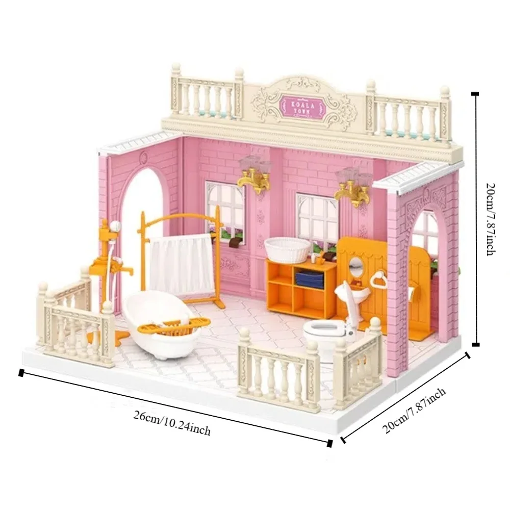 Dollhouse Furniture Miniature Toy, DIY Brinquedos, Itens Do Quarto, Acessórios Do Banheiro, Florista