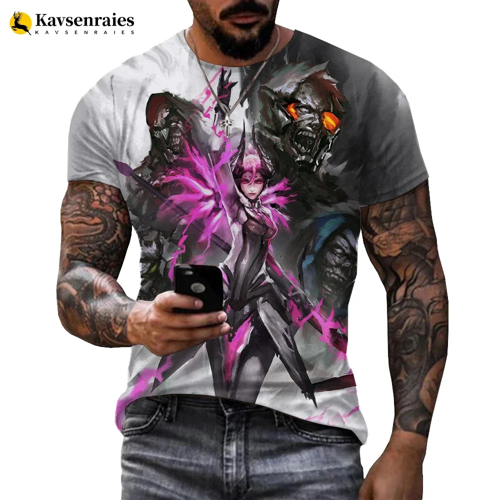 Esports Game Overwatch 3D T-shirt Men's Fashion Esports Battlefield Men's T-shirt Game Pattern 3D T-shirt Men's Clothing 6XL