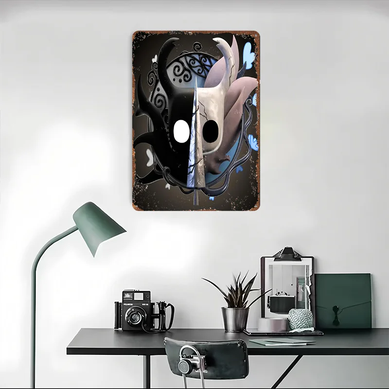 جوفاء فارس Duality المعادن المشارك علامات معدنية جدار الفن المرآب زينة للمنزل مخصص تين تسجيل للديكور المنزل الرجعية #4