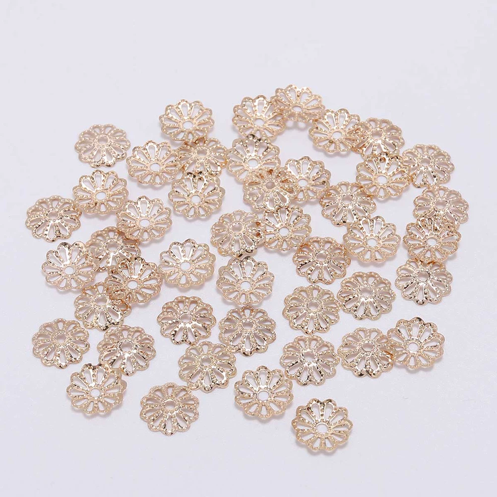 

1000 PCS Pendant Accessories Flower Bead Caps Spacer Beads Hollow Rock Jewelry Making Supplies Toppers Decorative