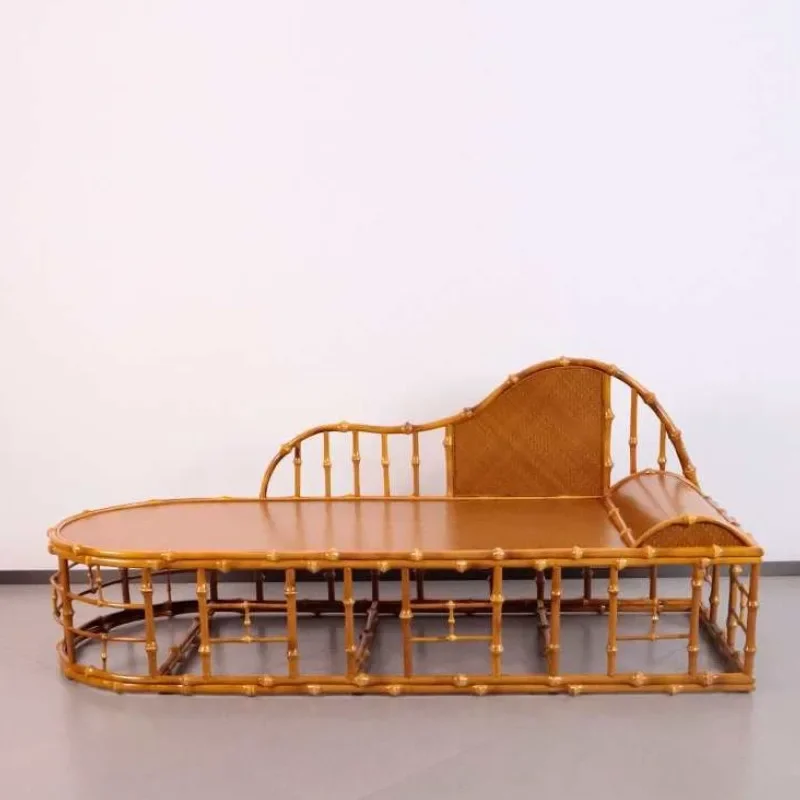 Chinese bamboo furniture, bamboo bed recliner, sofa chair bed, living room recliner bed