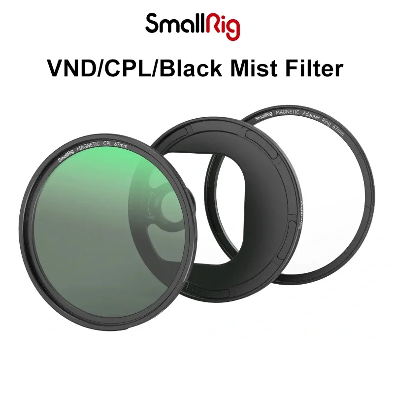 SmallRig 67mm VND ND2-ND32 CPL Black Mist Filter Magnetic Phone Filter with T-mount / M-mount Filter Adapter for iphone 15 14 13