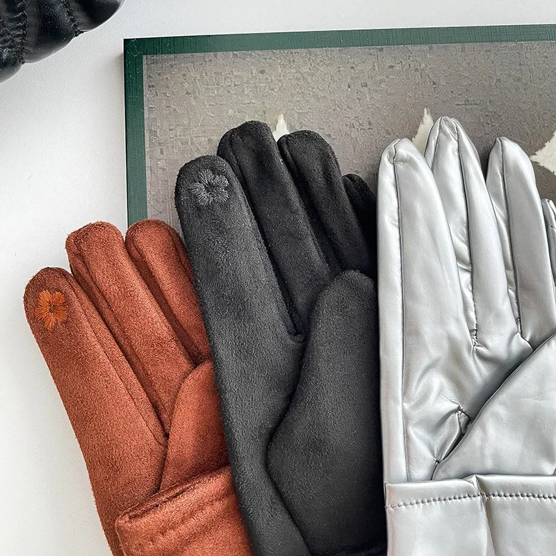 قفازات طويلة مطرزة بعزل الشتاء والدفء، قفازات شاشة تعمل باللمس، قفازات راقية للرجال والنساء #2