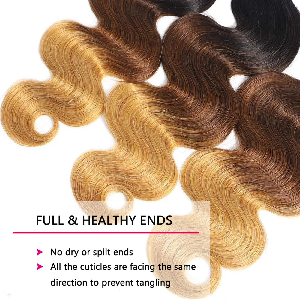 12A ボディウェーブ人毛バンドルオンブル色 1/2/3 バンドル人毛 100% 未処理バージンブラジリアンヘア織りエクステンション