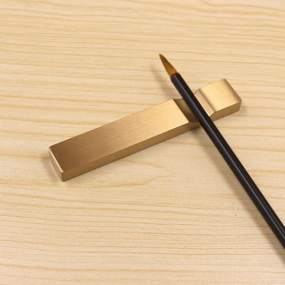 

1pc Brass Pen Holder Premium Brass Material Sturdy Durable Calligraphy Rest For Ink Brush Painting Writing Brush Support Pen