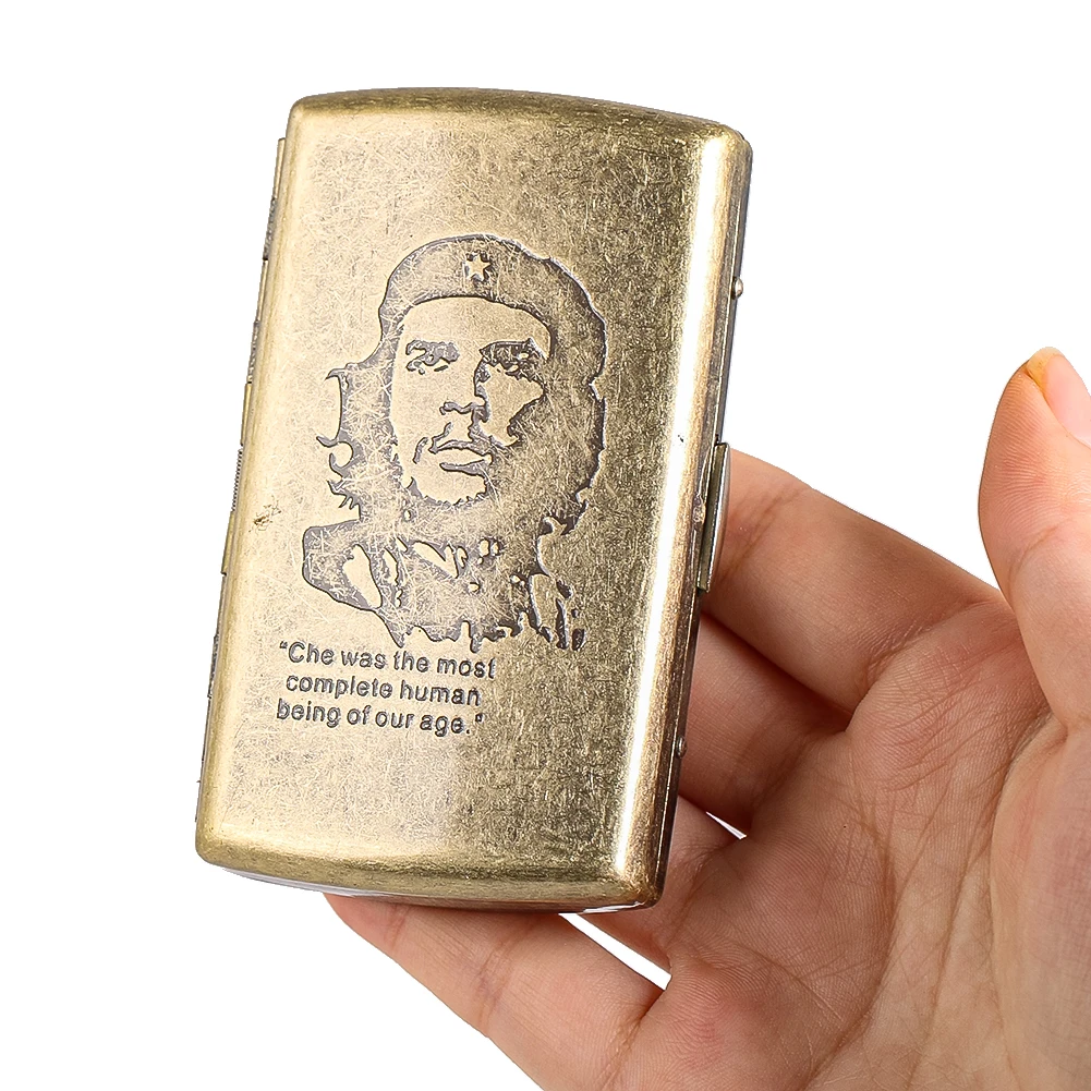Vintage Bronze Cigarette Case Engraved with Inspirational Quote Gift Boxed Metal Storage Collectible Enthusiasts History Buffs