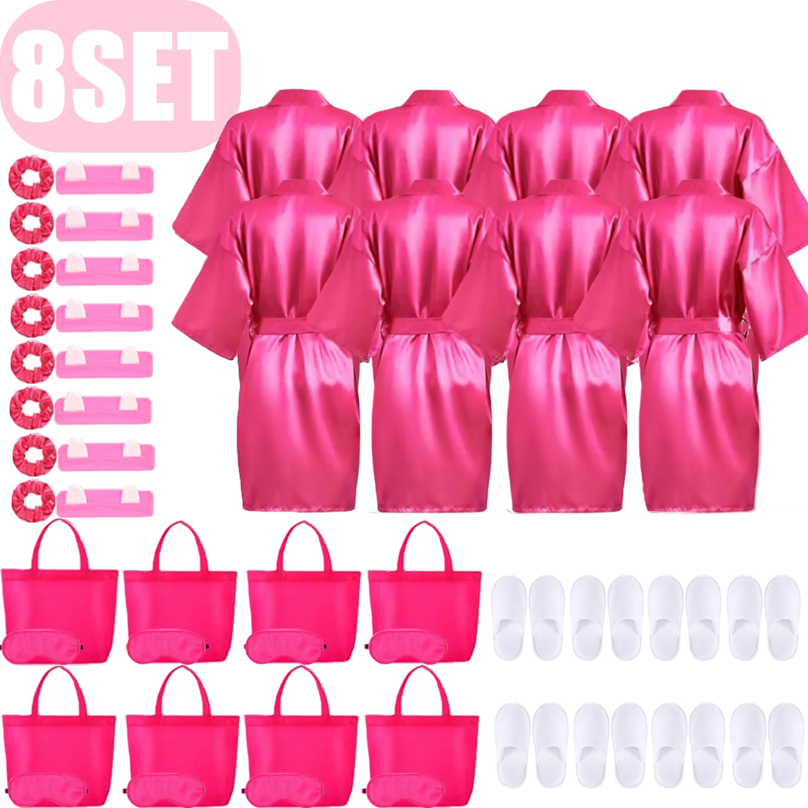 15-6Set Spa Party Badjas voor Meisjes Kinderen Verjaardagsfeestje Benodigdheden Pyjama Party Favoren Spa Jassen Wasbak voor Voetspa