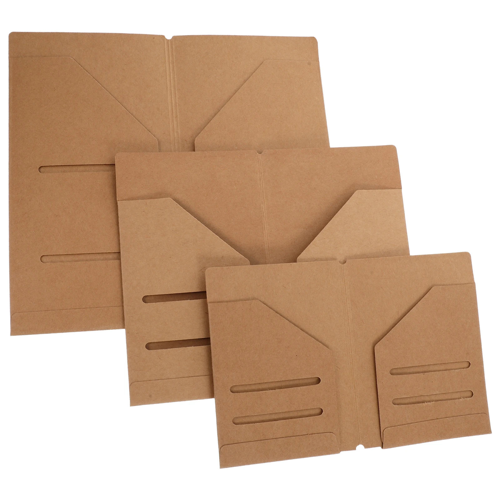 

3pcs Kraft Paper Organizer Notebook Folder Card Holder Receipt Storage Document Wallet Travel Bills Message