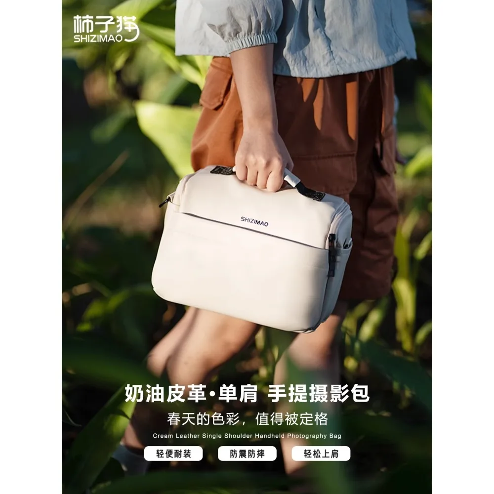 

Сумка для фотосъемки камеры, сумка для хранения объективов DSLR, ручная кремовая кожаная сумка с напуском, водонепроницаемая сумка для путешествий на открытом воздухе, аксессуары, подарок