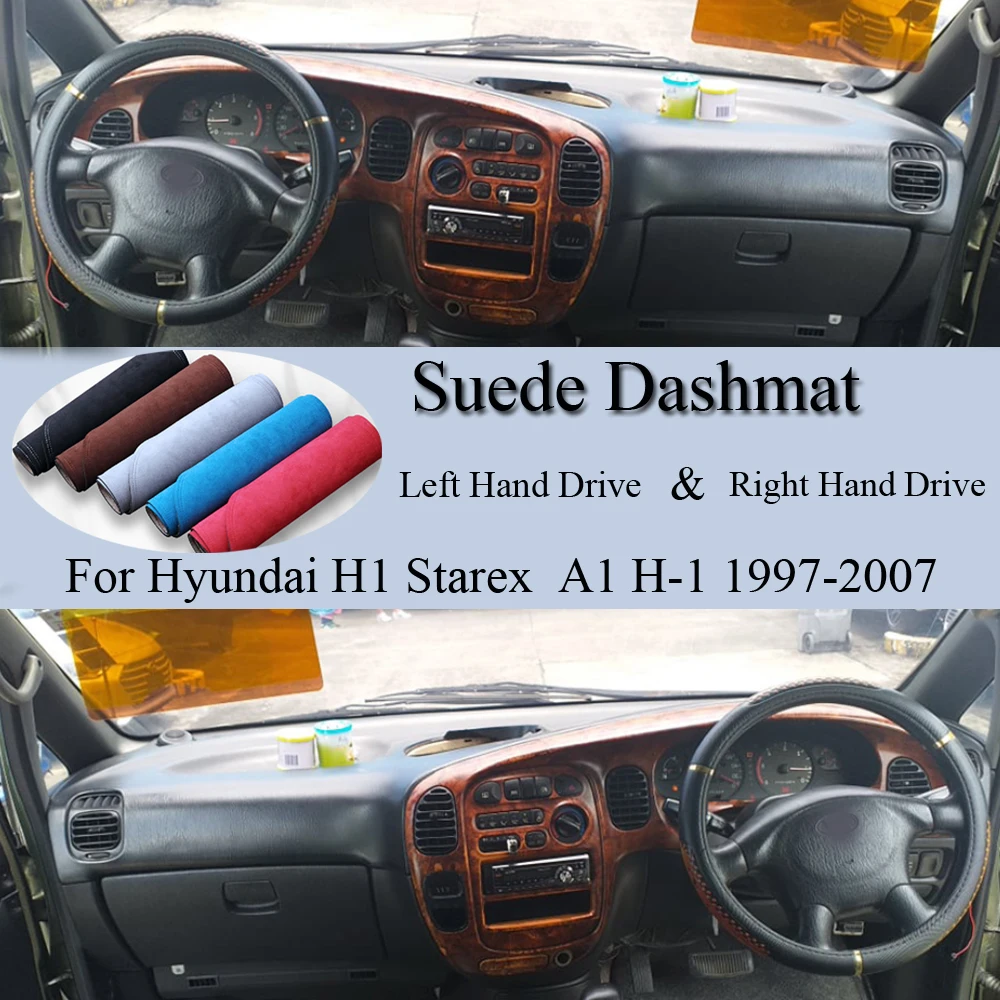 For Hyundai H1 Starex MPV A1 H-1 1997 1998 2002-2007 Suede Leather Dashmat Dash Mat Cover Dashboard Pad Carpet Car Accessory