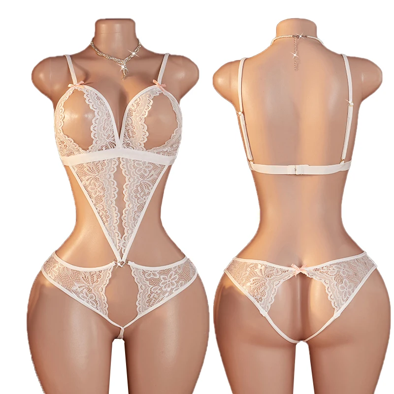 

Сексуальное женское белье с вырезами и обнажением живота, экзотическое боди, перспективный белый кружевной полый открытый бюстгальтер, пижамы, эротические костюмы