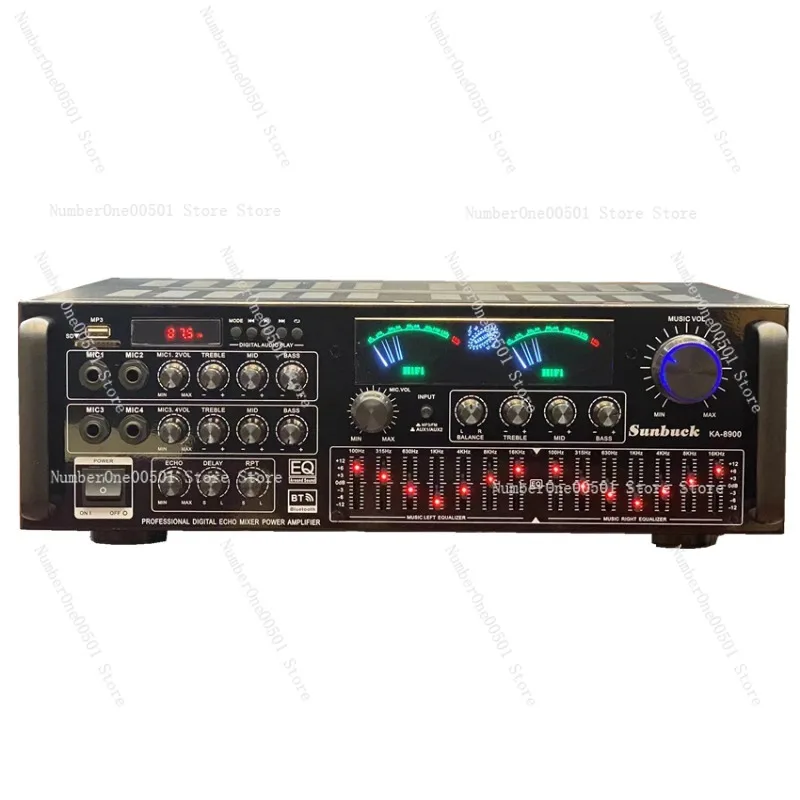 

Номинальный бытовой усилитель мощности мощностью 500 Вт, пятиканальный усилитель мощности, высококачественный усилитель мощности для караоке, встроенный