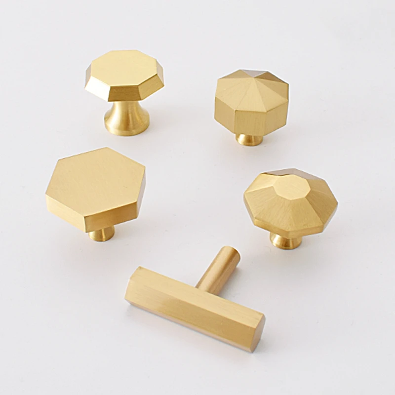 

Satin Brass Cabinet Knobs Pulls Gold Copper Kitchen Furniture Drawer Dresser Knobs Cupboard Wardrobe Door Handles-1Pack