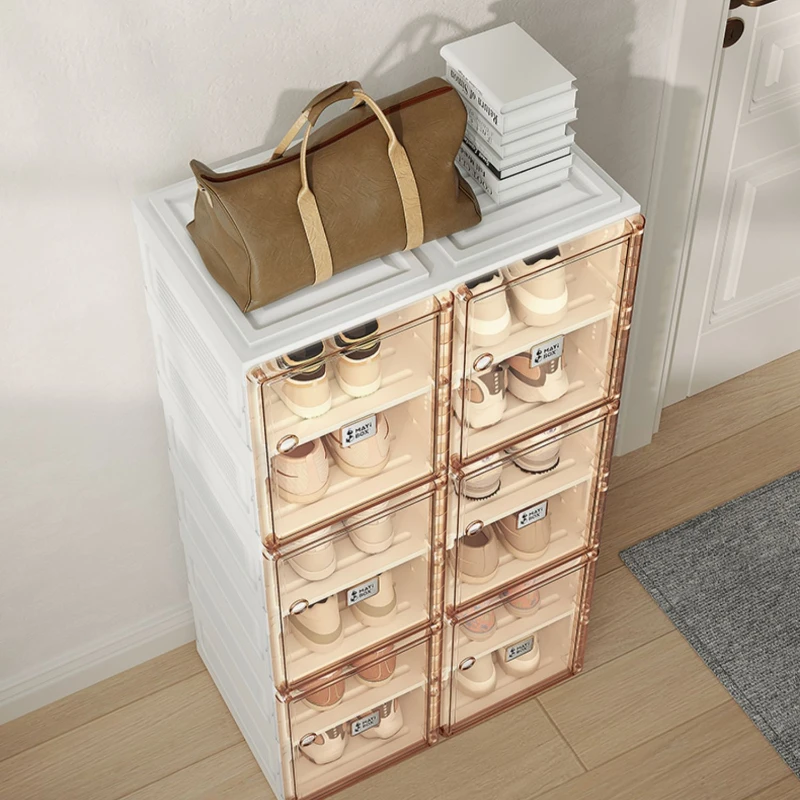 Folding Shoe Organizer Hard Plastic Living Room Cabinets Shelf Shoes Storage Box Show Rack Cabinet Furniture Modern Shoerack