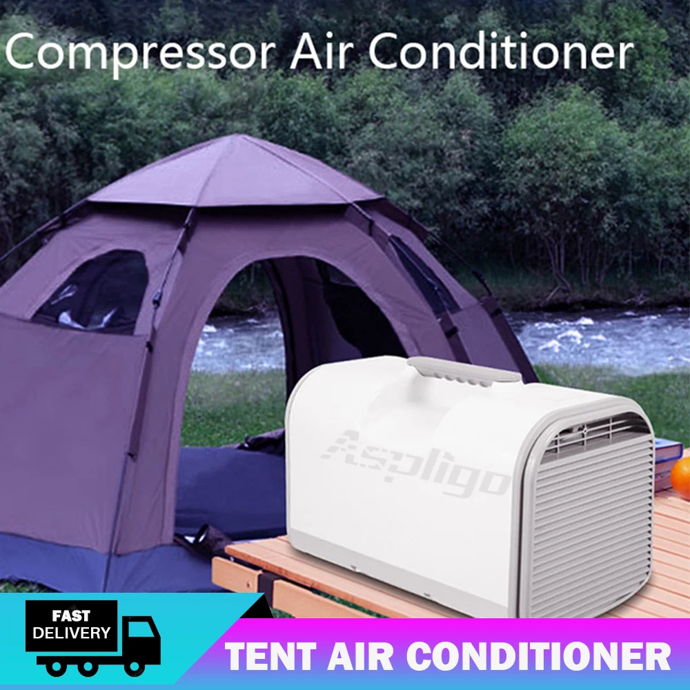 Aspligo 2024 Outdoor Intelligent Tent Air Conditioning Portable Camping Air Condition 110V AC 220V Car mounted SUV RV Camping RV