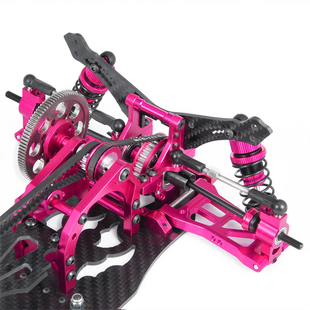 Metal Carbon Fiber Frame Kit Wheel Rims Shock Absorbers for Sakura D4 AWD 4WD 1/10 RC Drift Car Model Parts