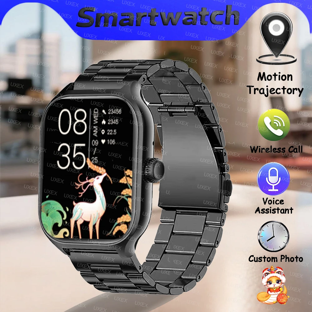 

Classic Smart Watch Android IOS Phone 2.01 Inch HD Screen Bluetooth Answer Call Fitness Watchs Tracker Smartwatch PLUS Women Men