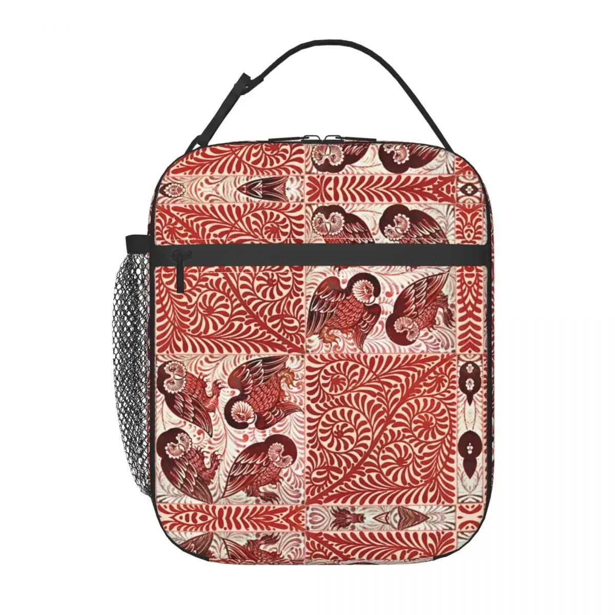 William Morris  De Morgan Owls Bird Of Prey Resuable Lunch Boxes  Floral Textile Thermal Cooler Food Insulated  Bag