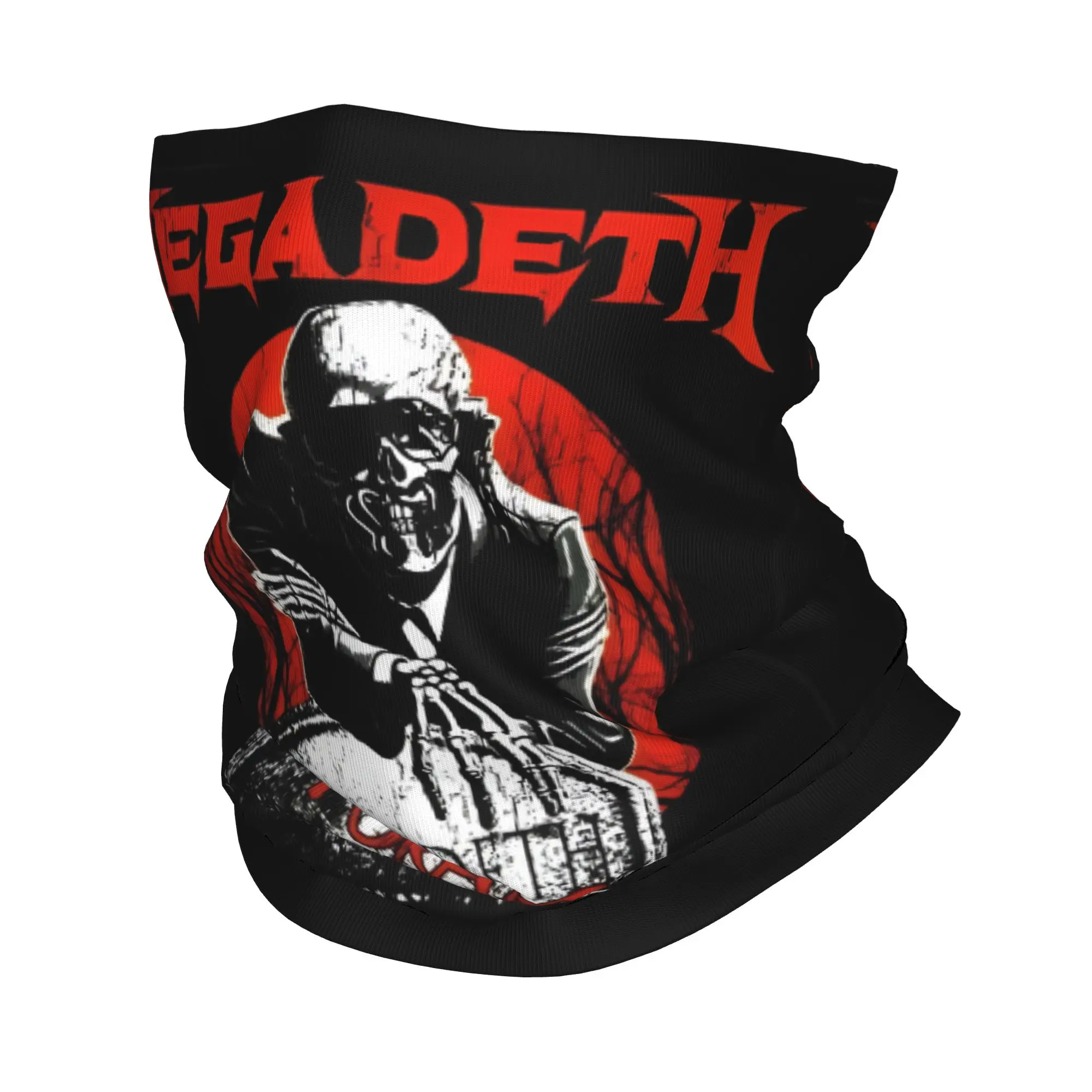 

Custom M-Megadeths Neck Gaiter Women Men UV Face Shield Winter Heavy Metal Rock Band Skull Bandana Scarf for Hiking