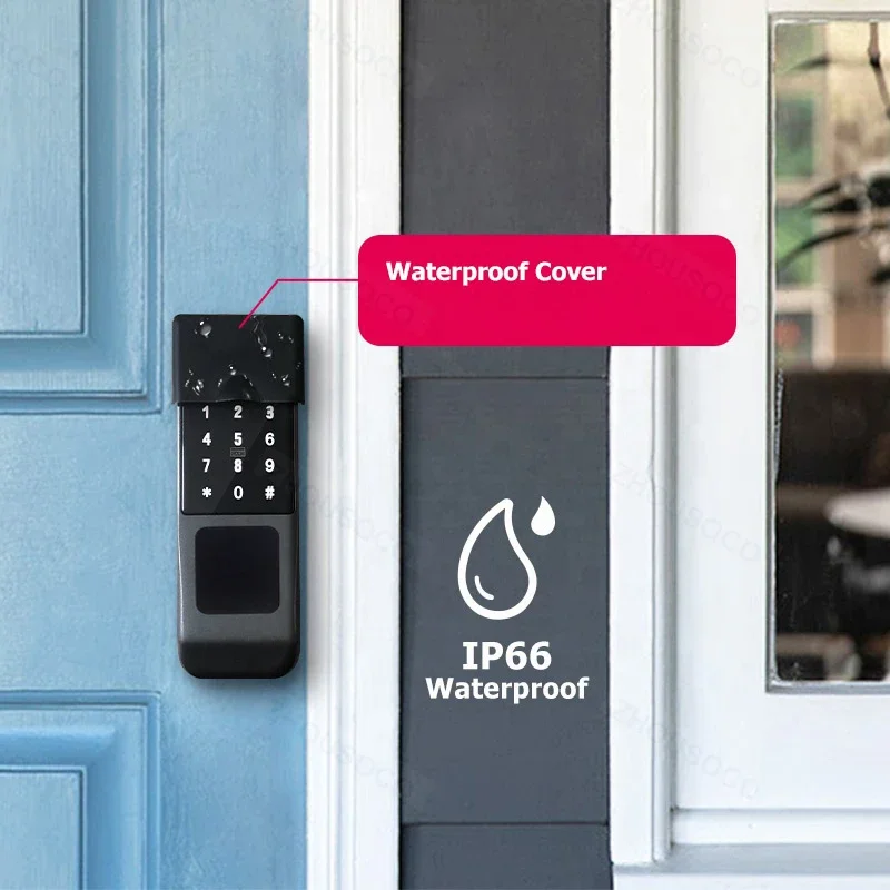 Tuya Wifi Smart Lock Waterproof APP Remote Control Biometric Fingerprint Card Digital Code Outdoor Gate Electronic Door Lock