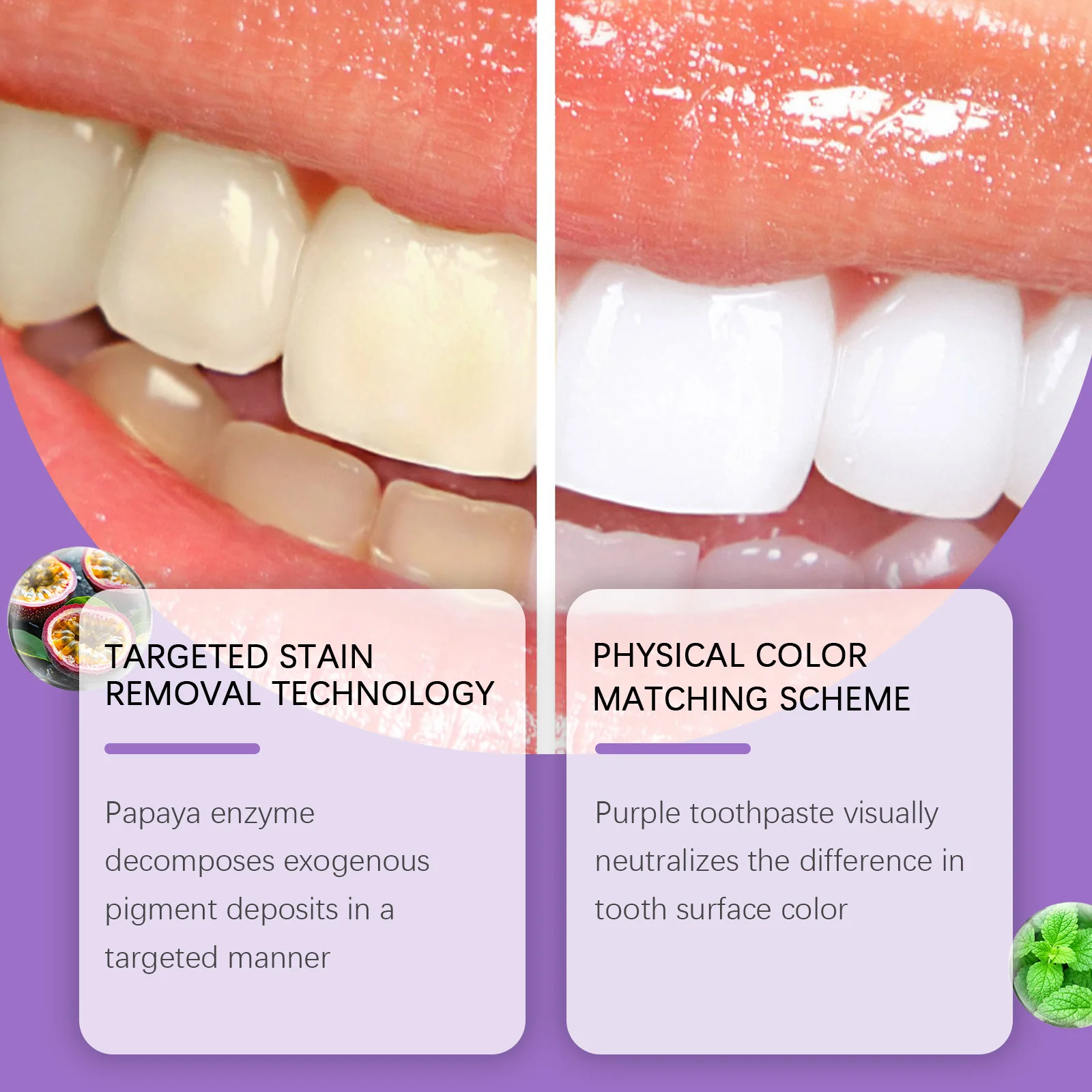 Hydroxyapatite Mint Toothpaste Daily Gentle Care Purple Toothpaste Physical Color Adjustment Fresh And Clean Yellow Teeth 114g