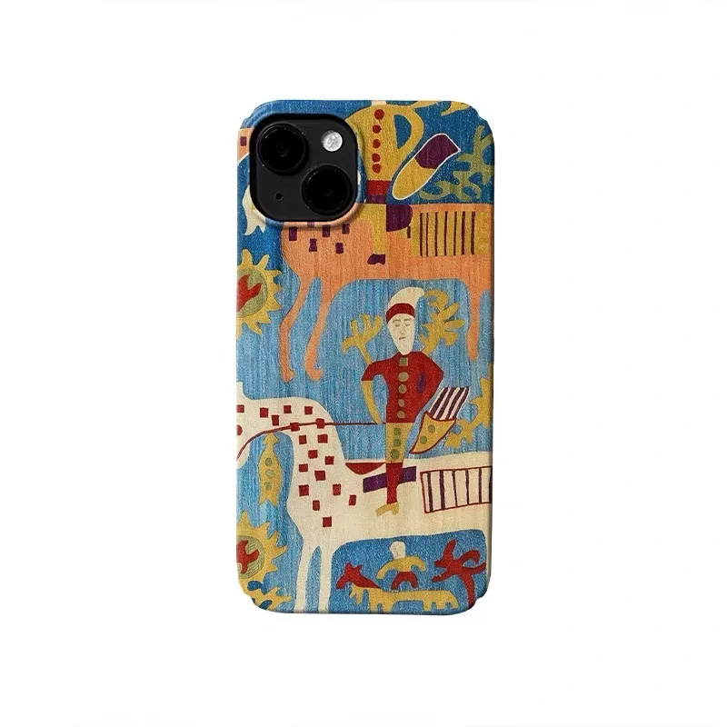 

Ins Colorful Illustration Knight Case for IPHONE 17 16 ProMax 15 14 Plus 13 12 MINI 11 PRO 16Plus XR XS MAX Acrylic Phone Cover