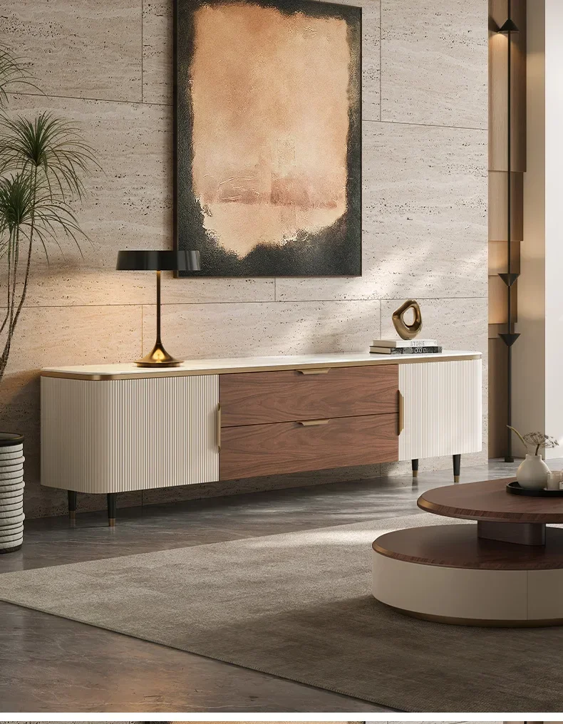 

Лидер продаж, светлый роскошный мраморный шкаф для телевизора из цельного дерева, бытовой современный простой шкаф для виллы из сверхкристаллического камня