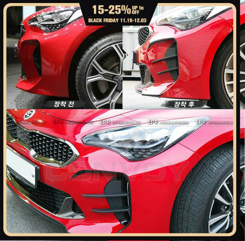 

Car Accessories For Kia Stinger 2017+ Glass Fiber Devil Claws Fog light canards Trim